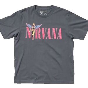 Nirvana In Utero Graphic T-Shirt in Gray and Pink